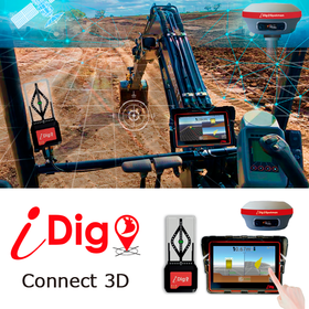油圧ショベル用マシンガイダンス『iDig Connect 3D』