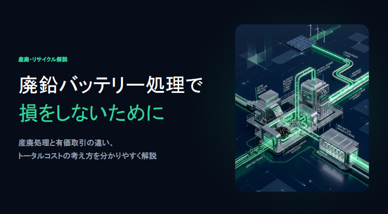 【資料】廃鉛バッテリー処理で損をしないために