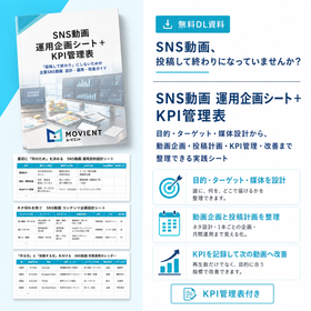 SNS動画 運用企画シート＋KPI管理表 製品画像