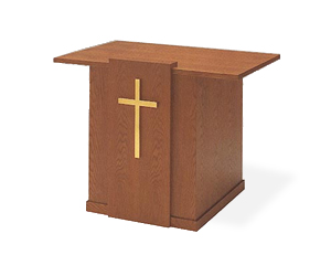 真鍮十字架付きナラの聖壇『説教台』