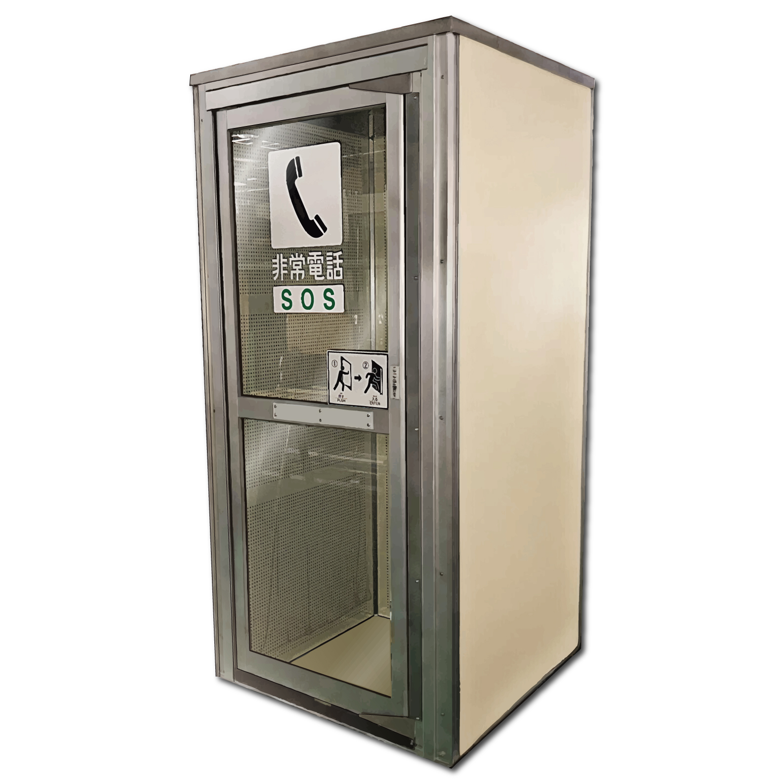 トンネル内非常電話ボックス「ローリング１枚扉」