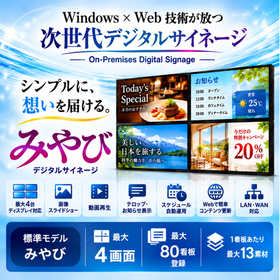 オンプレミス型デジタルサイネージ「みやび」最大4画面