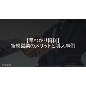 【早わかり資料】新規営業のメリットと導入事例