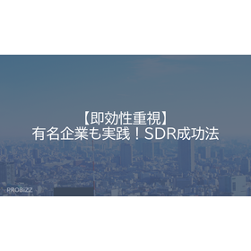 【即効性重視】有名企業も実践！SDR成功法