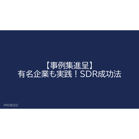 【事例集進呈】有名企業も実践！SDR成功法