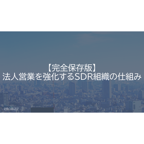 【完全保存版】法人営業を強化するSDR組織の仕組み