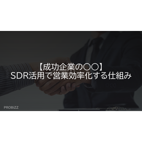 【成功企業の○○】SDR活用で営業効率化する仕組み