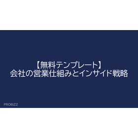 【無料テンプレート】会社の営業仕組みとインサイド戦略