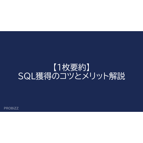 【1枚要約】SQL獲得のコツとメリット解説