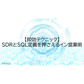 【即効テクニック】SDRとSQL定義を押さえるイン営業術