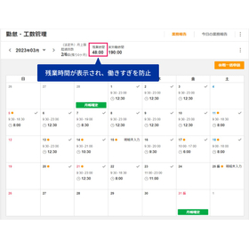 タイムリーな勤怠・労務状況の管理で残業を防止するERPシステム