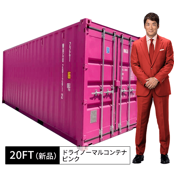 20FT新品ドライノーマルコンテナ（ピンク） | コンテナワークス