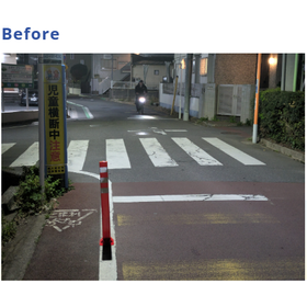 【スマート安全道路鋲　設置事例】東京都東久留米市