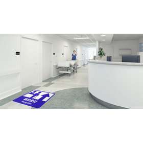 クリニック・病院の院内動線を整えるフロア誘導シール(床表示)