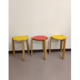 木製スツール　３脚組セット【アウトレット建材】