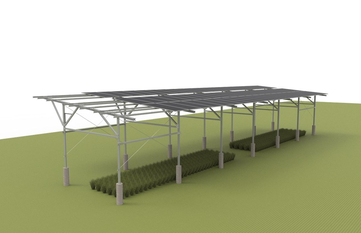 営農型太陽光発電システム用 斜面架台＜炭素鋼＞ 厦門グレースソーラー