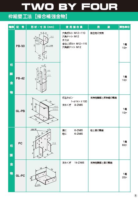 総合カタログ『枠組壁工法用金物』