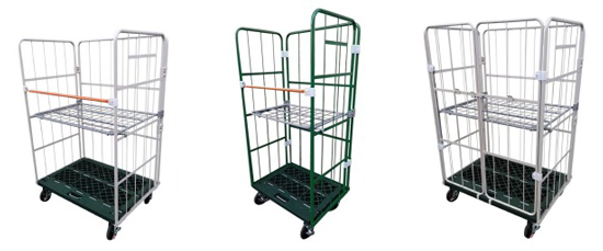 跳ね上げ中間棚付コンビテナー