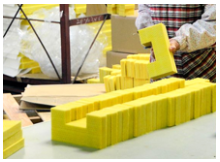 吸音・断熱材「グラスウール」　プレス加工サービス