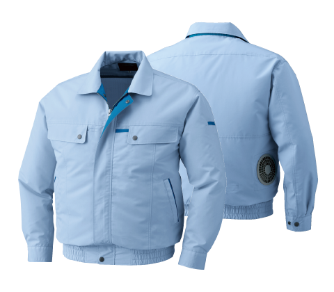 綿・ポリ混紡脇下マチ付き空調服『KU90450』