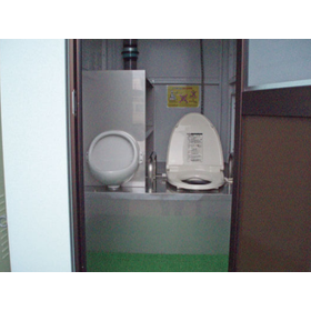 Construction site temporary toilet ...