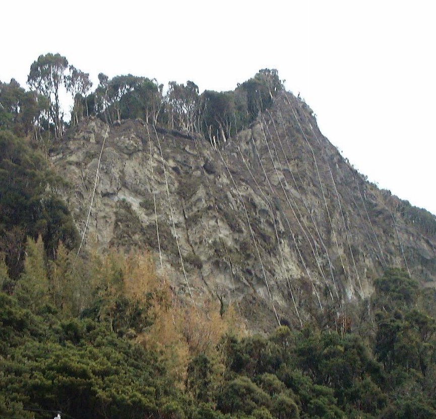 さびない金網による落石防止工