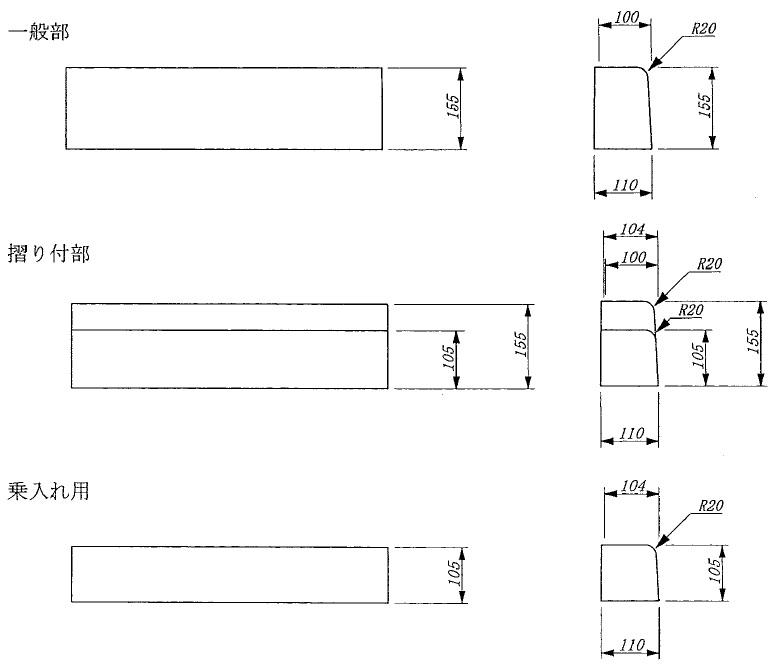 旧）都市基盤整備公団型ブロック E100A | 北村コンクリート工業