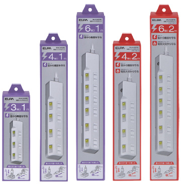 耐雷スイッチ付タップ