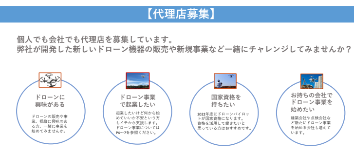 ドローン事業【代理店募集中！】