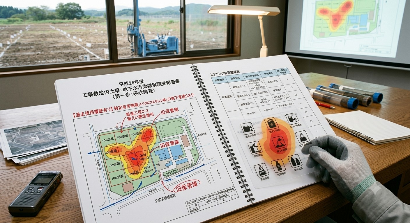 指定調査機関｜特定施設廃止にともなう稼働中工場の法第３条状況調査