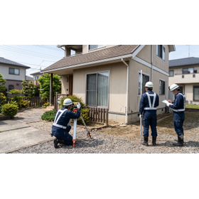 沈下修正工事｜デジタル常時監視の薬液加圧注入で既存住宅液状化遮断