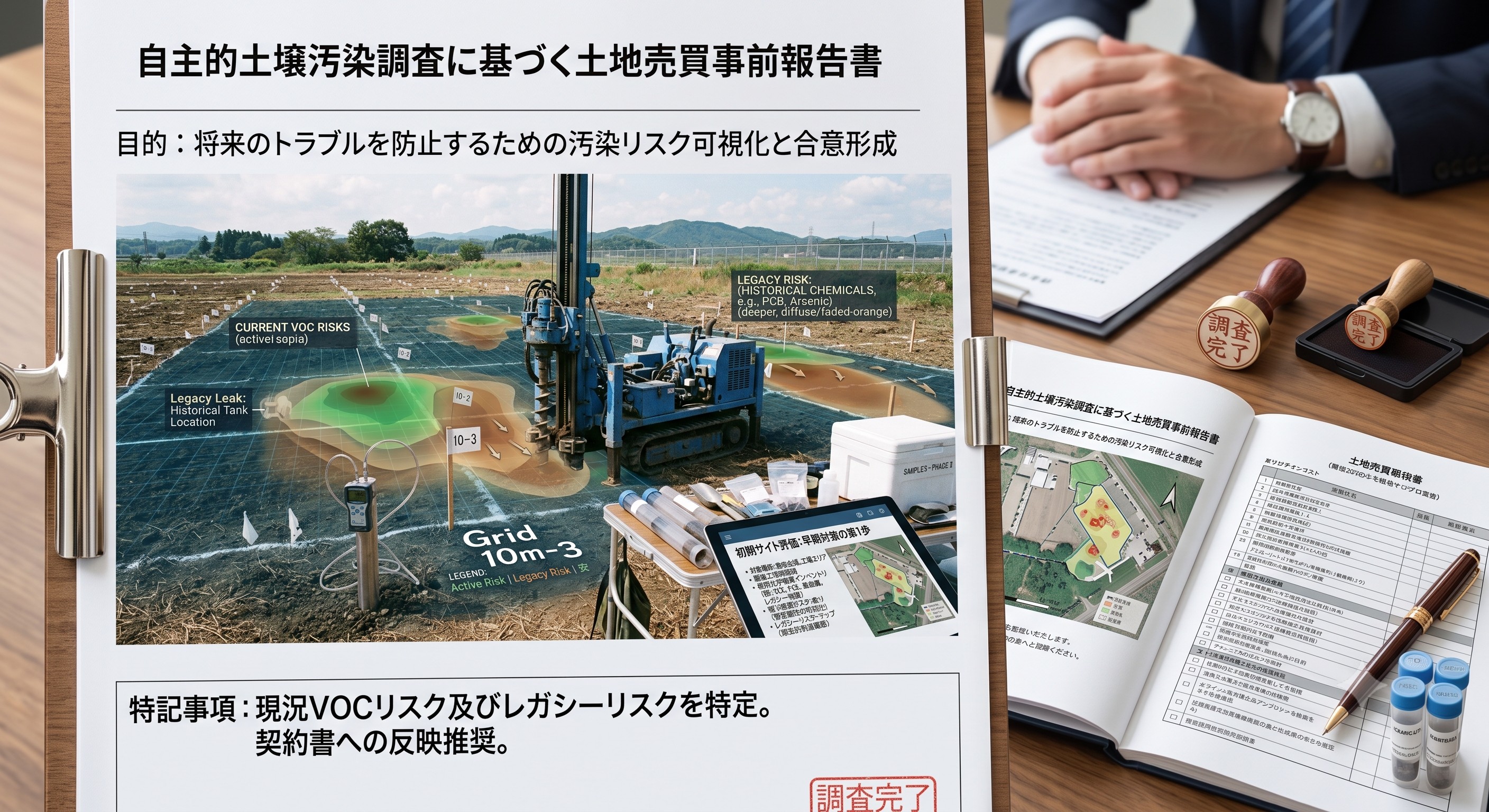 指定調査機関｜化学物質取扱工場におけるレガシーリスク早期土壌調査