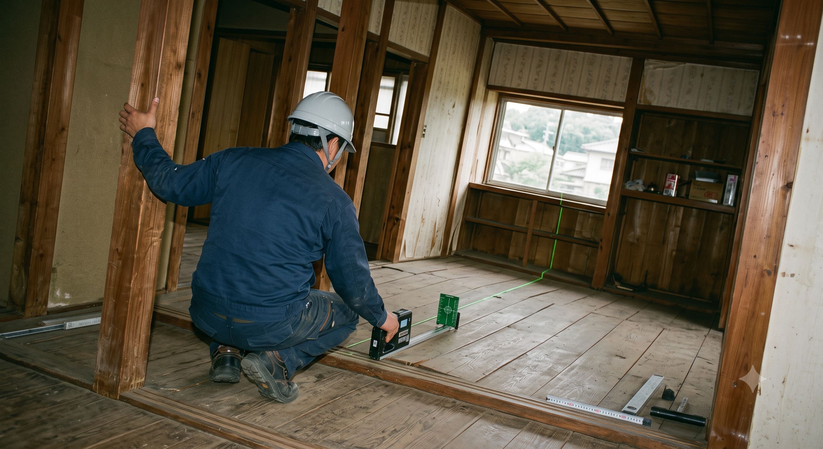 沈下修正工事|住みながら直す既存住宅の薬液加圧注入と液状化防止工