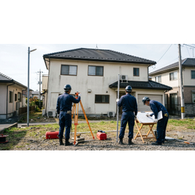 【地盤調査向け】沈下修正工事（傾いた家の調査）｜ジオテック