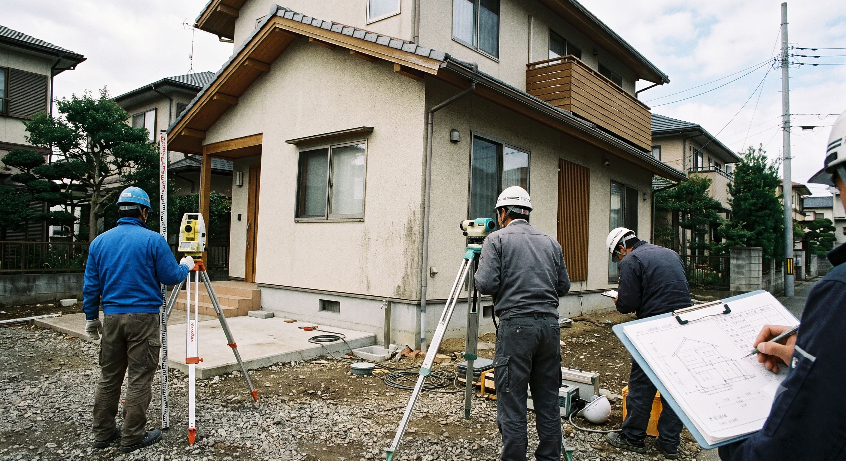 沈下修正工事｜床傾斜解析と住まいの水平矯正でめまい不安を解消する