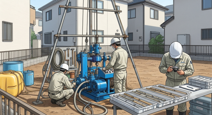地盤調査｜工場蓄電コンテナの偏荷重を防ぐ地耐力評価・最適基礎選定