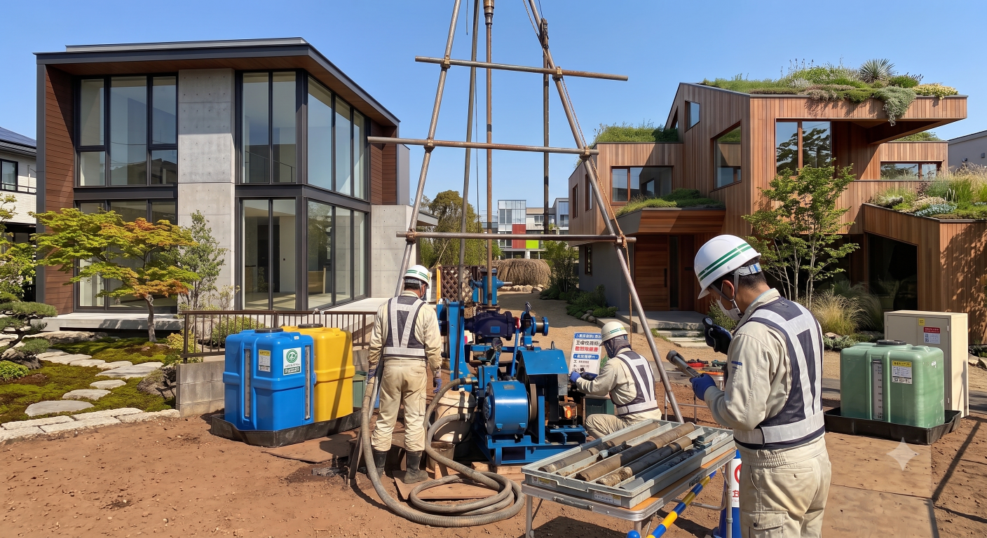地盤調査｜工場蓄電コンテナの偏荷重を防ぐ地耐力評価と構造審査適合