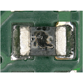Example of failure analysis of chip...