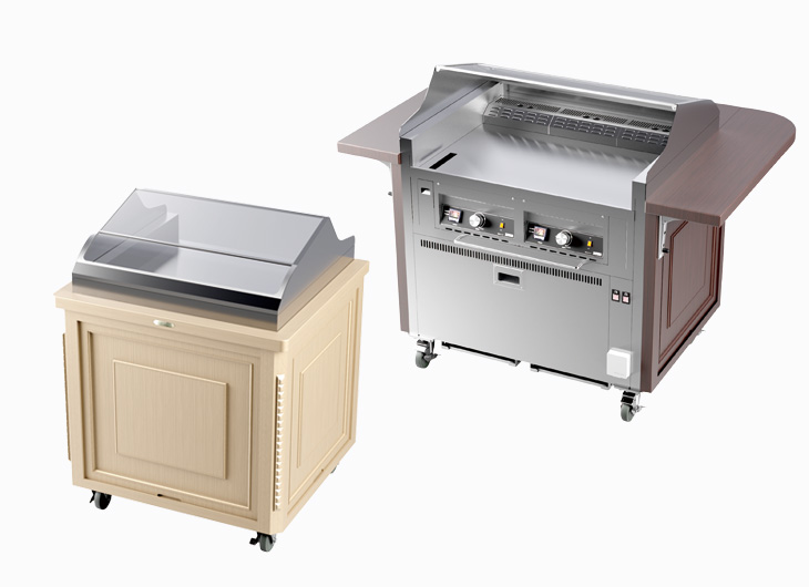 脱臭機能付き無煙調理ワゴン 「Wagon de Cook」 山岡金属工業 | イプロス