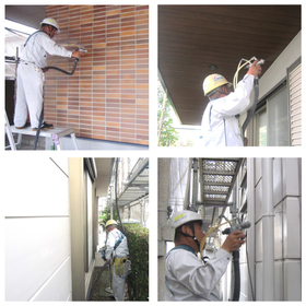戸建住宅の外壁の光触媒施工事例(防汚対策)です