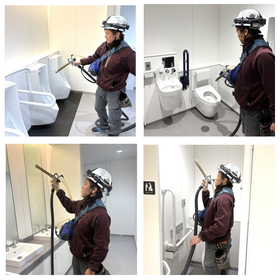 公共施設トイレの消臭・抗菌対策の光触媒施工事例です