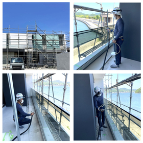 戸建住宅ガラスの防汚対策の光触媒施工事例です。