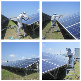 太陽光パネルガラスの防汚対策の光触媒施工事例です 製品画像