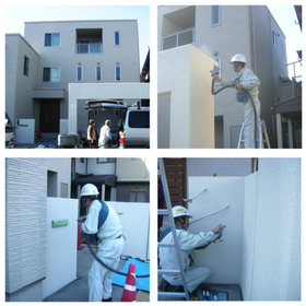 戸建住宅の外壁の光触媒施工事例（防汚対策）です