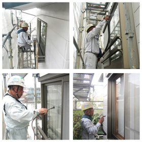 戸建住宅のガラスの光触媒施工事例（防汚対策）です