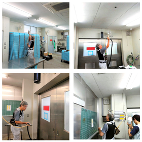 食品工場の抗菌対策の光触媒施工事例です