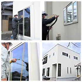 This is a case study of photocatalytic coating on the exterior walls of a detached house (anti-dirt measures).