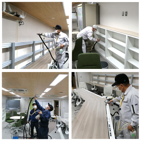 飲料工場のオフィスの抗菌・抗ウイルスの光触媒施工事例です