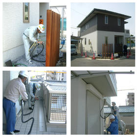 戸建住宅の外壁の光触媒施工事例（防汚対策）です