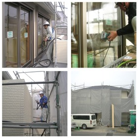 戸建住宅の外壁とガラスの光触媒施工事例（防汚対策）です